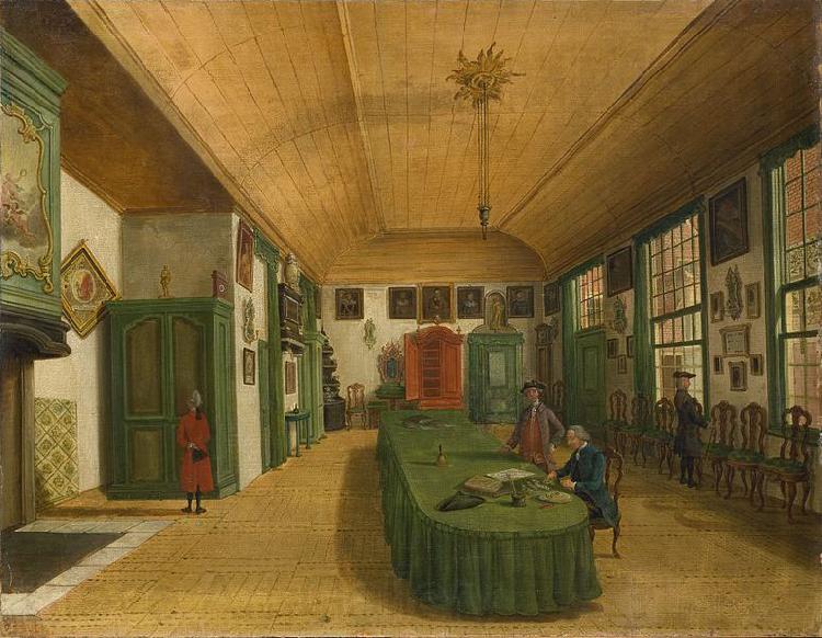 unknow artist Interior of the hall of the Leiden society 'Kunst wordt door Arbeid verkregen' Norge oil painting art